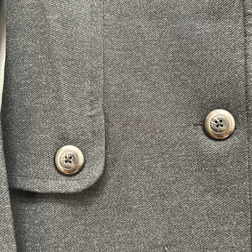 CABI Size S Crew Blazer Ponte Knit Charcoal Button Up Blazer Jacket Trim #3030 - Picture 5 of 10